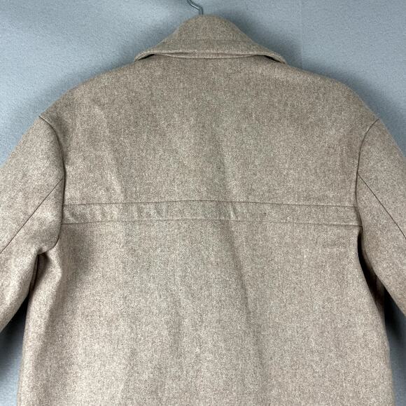 J. Crew Melton Wool Blend  Pea Coat Women 4T 4 Tall Beige Lined Classic Preppy - Picture 13 of 16